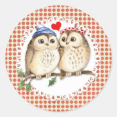 Sticker Rond Amour de hibou (Devant)