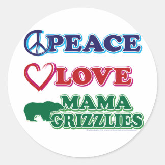 Sticker Rond Amour De La Paix - Mama-Grizzlies