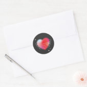 Sticker Rond Amour de l'espace, coeur rouge valentines hitech j (Enveloppe)