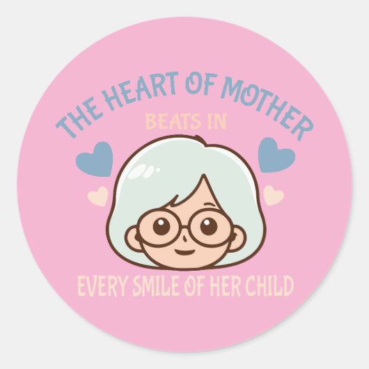 Sticker Rond amour de mère sincère - jour de la mère (Devant)