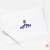 Sticker Rond Amour de Noël amusant requin Mistletoe (Enveloppe)