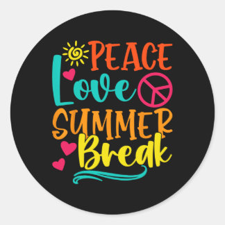Sticker Rond Amour De Paix Drôle Et Pause Été Vacay Vibes Plage