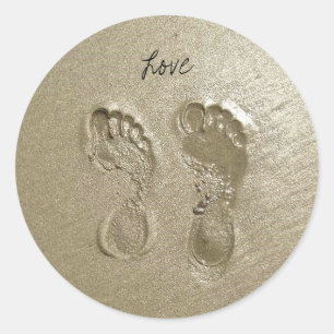 Sticker Rond Amour de plage