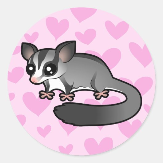 Sticker Rond Amour de Sugar Glider (Devant)