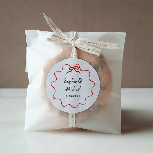 Sticker Rond Amour de vacances   Mariage français illustré