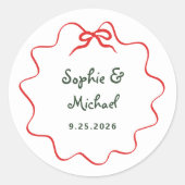 Sticker Rond Amour de vacances | Mariage français illustré (Devant)