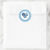 Sticker Rond Amour des forces de l'ordre (Sac)