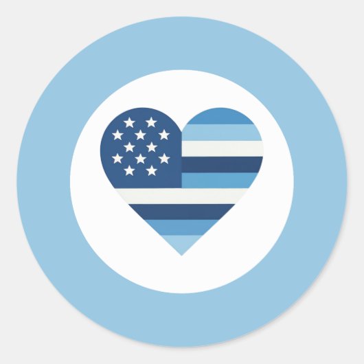 Sticker Rond Amour des forces de l'ordre (Devant)