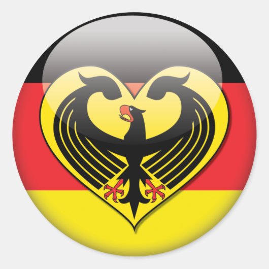 Sticker Rond Amour du drapeau allemand (Devant)