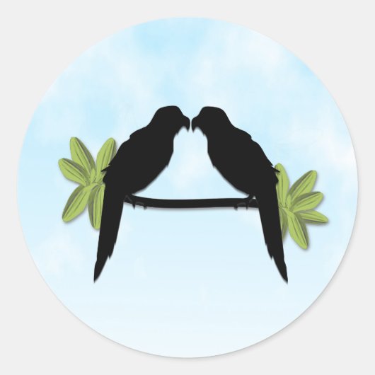 Sticker Rond Amour du perroquet (Devant)
