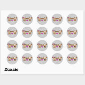Sticker Rond Amour du singe mignon (Feuille)