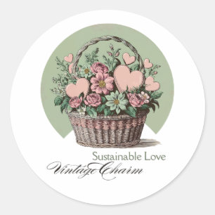 Sticker Rond Amour durable, charme Vintage