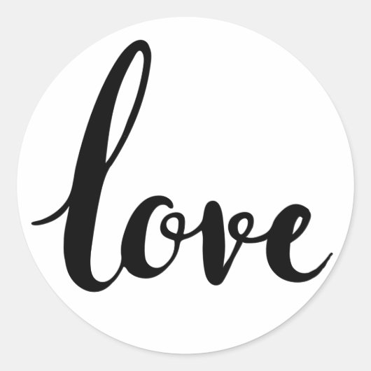 Sticker Rond amour écriture cursive (Devant)