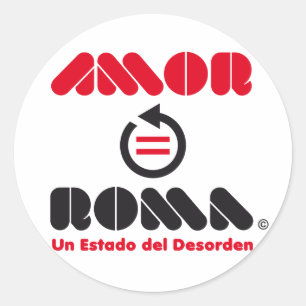 STICKER ROND AMOUR ÉGAL À ROME À L'INVERSE