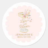Sticker Rond Amour en fleur Wedding shower Favoriser (Devant)