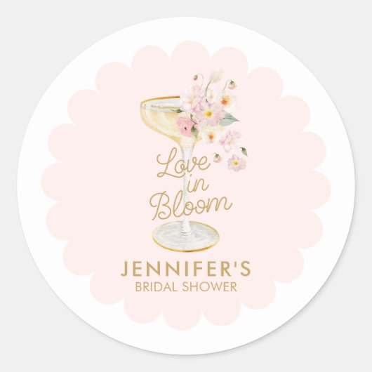 Sticker Rond Amour en fleur Wedding shower Favoriser (Devant)