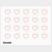 Sticker Rond Amour en forme de coeur (Feuille)