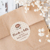 Sticker Rond Amour en Infusion Café Gingham Faveur de Mariage