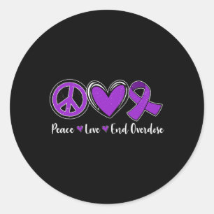 Sticker Rond Amour End Overdose Purple Ribbon Overdose Sensibil