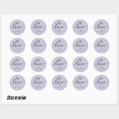 Sticker Rond Amour Enregistrer La Date Anneau Violet (Feuille)