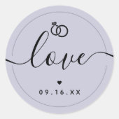Sticker Rond Amour Enregistrer La Date Anneau Violet (Devant)