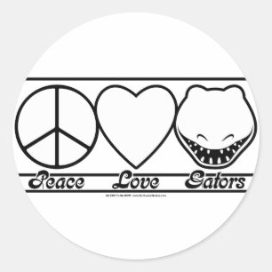 Sticker Rond Amour et alligators de paix