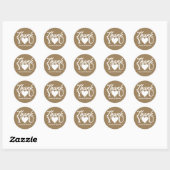 Sticker Rond amour et merci mariage (Feuille)