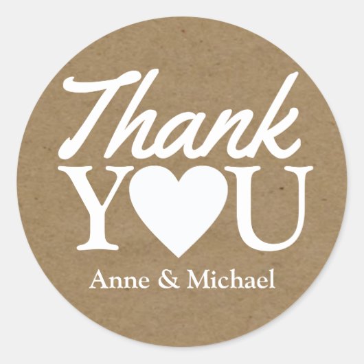 Sticker Rond amour et merci mariage (Devant)