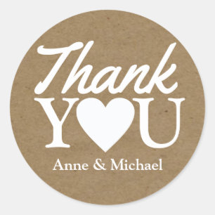 Sticker Rond amour et merci mariage
