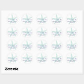 Sticker Rond Amour et Merci Starfish Beach Wedding Favor (Feuille)