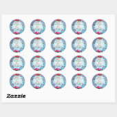 Sticker Rond Amour et Roses (Feuille)