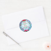 Sticker Rond Amour et Roses (Enveloppe)