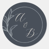 Sticker Rond Amour éternel | Bleu profond | Invitation de maria (Devant)