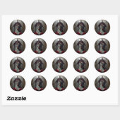 Sticker Rond Amour Éternel Gothique  (Feuille)