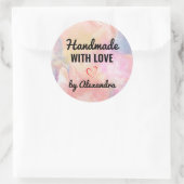 Sticker Rond Amour fait main parties scintillant en marbre past (Sac)