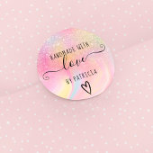 Sticker Rond Amour fait main parties scintillant en marbre past