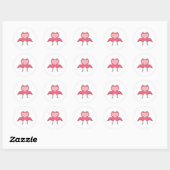 Sticker Rond Amour Flamant rose (Feuille)