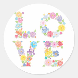Sticker Rond AMOUR Floral