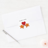 Sticker Rond Amour Guppy drôle Design (Enveloppe)