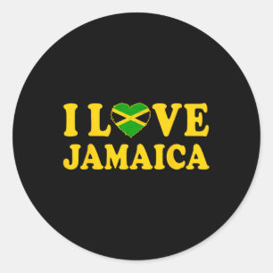 Sticker Rond Amour Jamaïque Coeur Fier Jamaïque Jamaïque Indépe