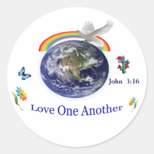 Sticker Rond Amour l'un l'autre