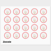 Sticker Rond Amour. Mariage de la branche de baies d'aquarelle (Feuille)