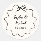 Sticker Rond Amour | Mariage français illustré (Devant)