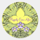 Sticker Rond Amour mariage Heureux Jamais Après (Devant)