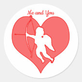 Sticker Rond Amour mignon Saint Valentin (Devant)