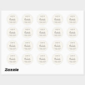 Sticker Rond Amour Moderne Et Merci Cream Mariage (Feuille)