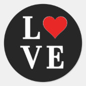 Sticker Rond AMOUR Moderne tendance Noir et Blanc (Devant)