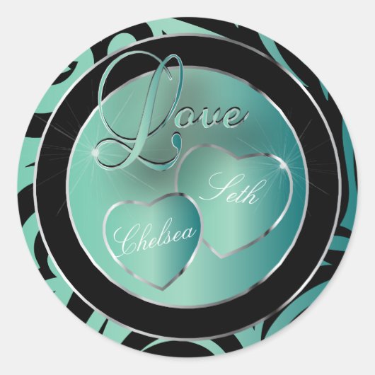 Sticker Rond Amour moderne tendance | Personnaliser (Devant)