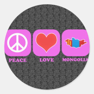 Sticker Rond Amour Mongolie de paix