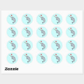 Sticker Rond Amour Narwhal (Feuille)